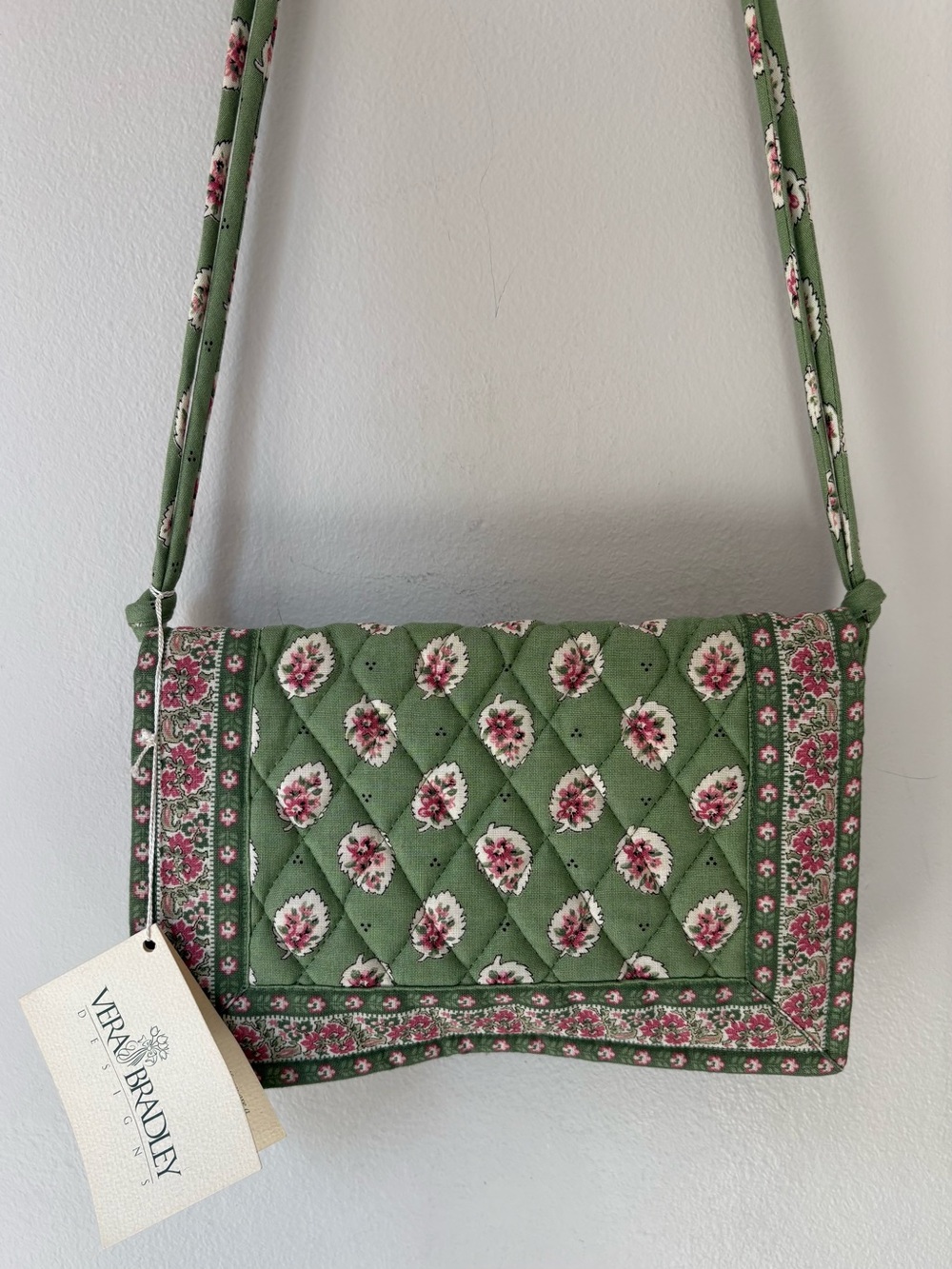 Vintage Vera Bradley Green Leaf Crossbody 1997 NWT - Picture 3 of 6